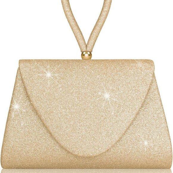 Elegant Ladies Evening Handbag with Glitter Sequins and Chain Detachable Handle - Picture 1 of 7
